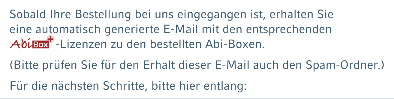 Sobald Ihre Bestellung bei uns eingegangen ist, erhalten Sie eine automatisch generierte E Mail mit den entsprechende...