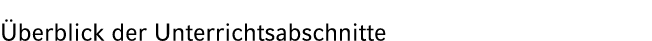  berblick der Unterrichtsabschnitte
