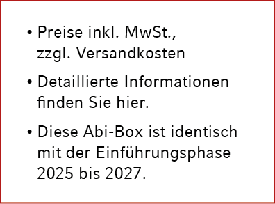 Preise inkl. MwSt., zzgl. Versandkosten Detaillierte Informationen finden Sie hier. Diese Abi Box ist identisch mit d...