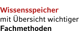 Wissensspeicher mit bersicht wichtiger Fachmethoden