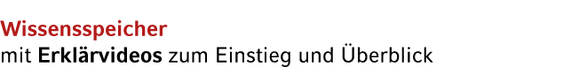 Wissensspeicher mit Erkl rvideos zum Einstieg und berblick