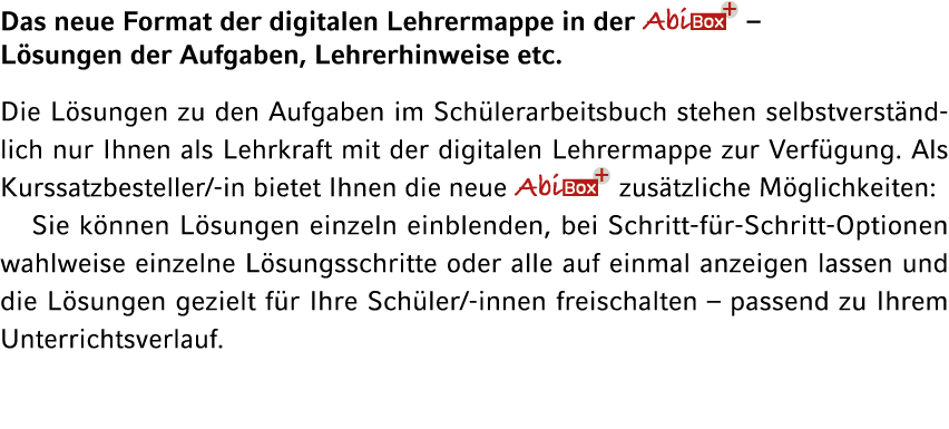 Das neue Format der digitalen Lehrermappe in der ￼ – L sungen der Aufgaben, Lehrerhinweise etc. Die L sungen zu den A...