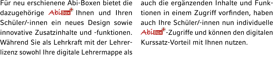 F r neu erschienene Abi Boxen bietet die dazugeh rige ￼ Ihnen und Ihren Sch ler/ innen ein neues Design sowie innovat...