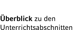  berblick zu den Unterrichtsabschnitten