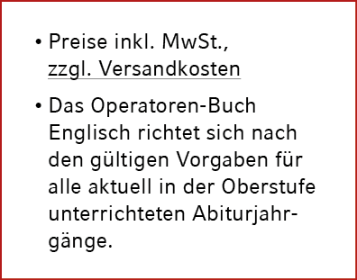 • Preise inkl. MwSt., zzgl. Versandkosten • Das Operatoren Buch Englisch richtet sich nach den g ltigen Vorgaben f r ...