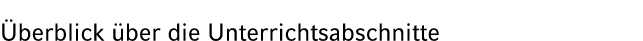  berblick ber die Unterrichtsabschnitte 