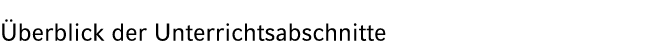  berblick der Unterrichtsabschnitte