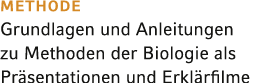 METHODE Grundlagen und Anleitungen zu Methoden der Biologie als Präsentationen und Erklärfilme