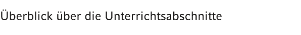  berblick ber die Unterrichtsabschnitte