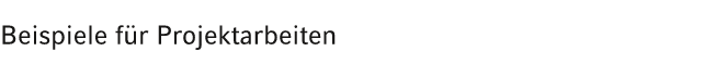 Beispiele f r Projektarbeiten