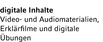 digitale Inhalte Video und Audiomaterialien, Erkl rfilme und digitale bungen