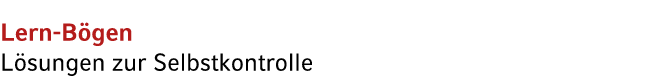 Lern B gen L sungen zur Selbstkontrolle